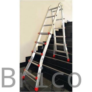 Escalera Telescópica Aluminio 6+6 Pestaña