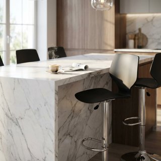 Sgabello Bar Regolabile Nero 45x78cm Poggiapiedi