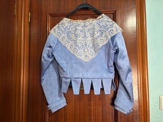 Traje de Fallera Azul y Dorado