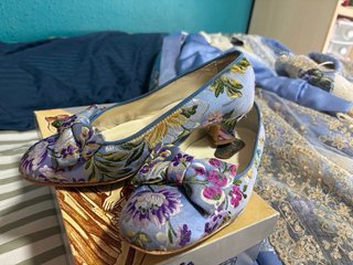 Traje de Fallera Azul y Dorado