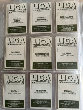 Lote 18 cromos Athletic Bilbao Liga 90-91