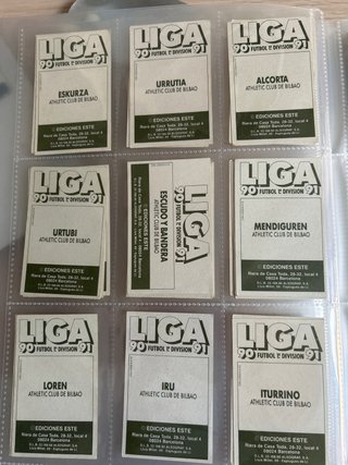 Lote 18 cromos Athletic Bilbao Liga 90-91