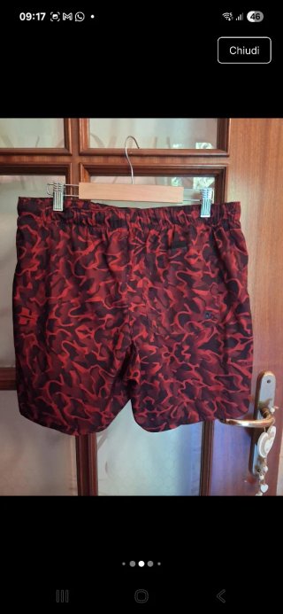 Costume da bagno uomo Olaian rosso e nero