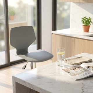 Sgabello Bar Moderno Regolabile Grigio in Metallo