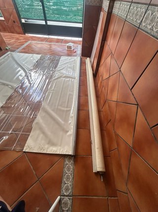 Laterali per tenda da sole in PVC beige e trasparente