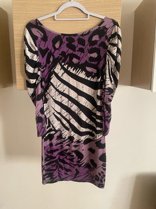 Vestido Mango Estampado Animal Print Talla M