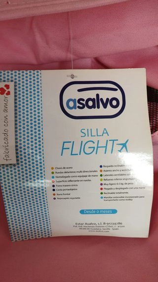 Silla de paseo Asalvo Flight Negra Rosa