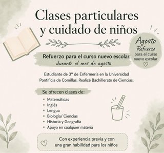Clases Particulares y cuidado de niños