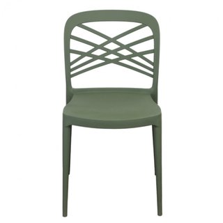 Sedia Impilabile Esterno in Resina Verde 43x80cm