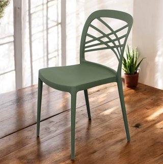Sedia Impilabile Esterno in Resina Verde 43x80cm