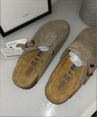 Zuecos Birkenstock Boston Beige Talla 42
