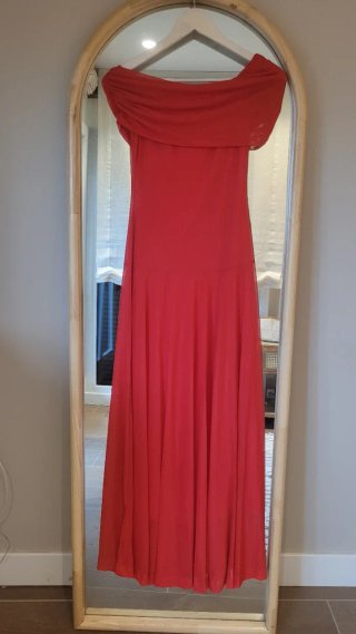 Vestido fiesta largo coral