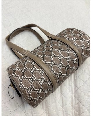 Bolso Gucci Barrel Monogram Beige/Marrón