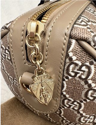 Bolso Gucci Barrel Monogram Beige/Marrón