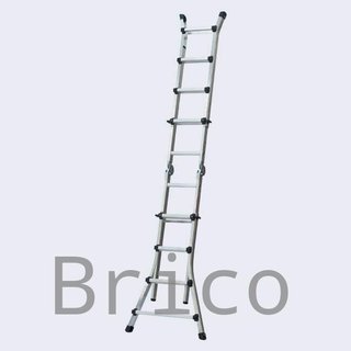 Escalera Telescópica Articulada Aluminio 3+3 Pestaña
