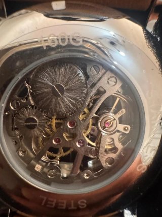 Reloj  automatic Esqueleto Marrón y Plata
