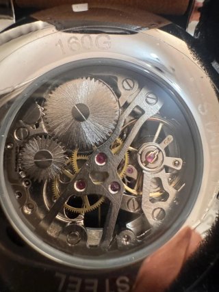 Reloj  automatic Esqueleto Marrón y Plata