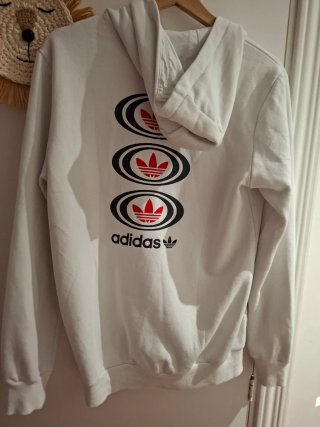 Sudadera Adidas Blanca con Logo Ovalado