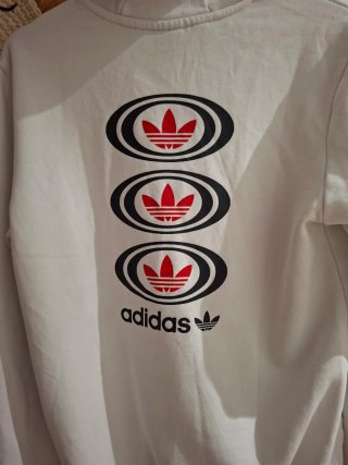 Sudadera Adidas Blanca con Logo Ovalado