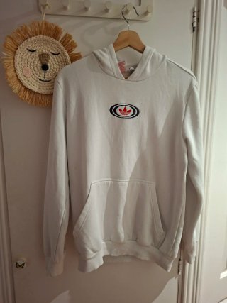 Sudadera Adidas Blanca con Logo Ovalado