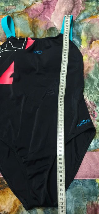 Bañador deportivo Nata negro y rosa