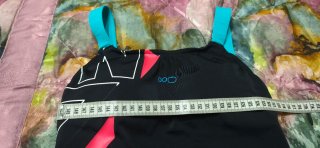 Bañador deportivo Nata negro y rosa