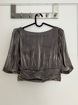 Top plateado Zara
