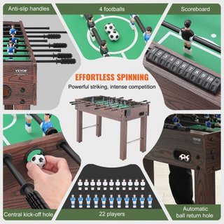 Mesa de Futbolín, Mesa de Futbolín de Tamaño Estándar de 48 Pulgadas, Mesa de Futbolín de Tamaño Completo para el Hogar, la Familia y la Sala de Juegos, Fútbol con Juego de Mesa de Futbolín, Inclu...