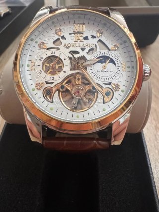 Reloj AOKULASIC Automático Dorado Marrón