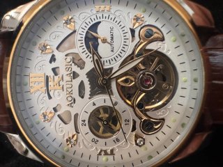 Reloj AOKULASIC Automático Dorado Marrón