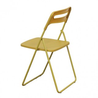Sedia Pieghevole Gialla Acciaio e Resina 43x78cm