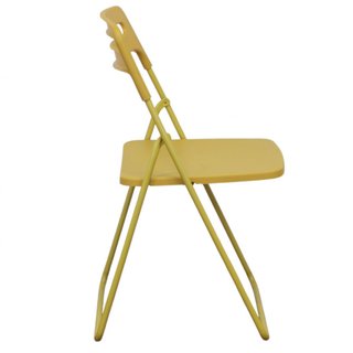 Sedia Pieghevole Gialla Acciaio e Resina 43x78cm