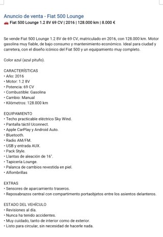 FIAT 500 2016