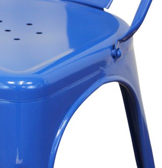 Sedia Impilabile in Metallo Industrial Blu 45x85cm
