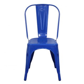 Sedia Impilabile in Metallo Industrial Blu 45x85cm