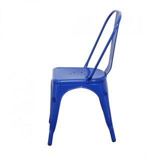 Sedia Impilabile in Metallo Industrial Blu 45x85cm