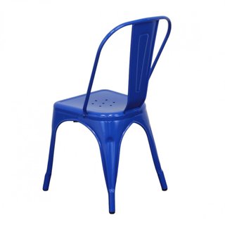 Sedia Impilabile in Metallo Industrial Blu 45x85cm