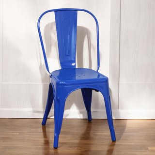 Sedia Impilabile in Metallo Industrial Blu 45x85cm