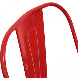 Sedia Bistrot Impilabile Metallo Rosso Industrial
