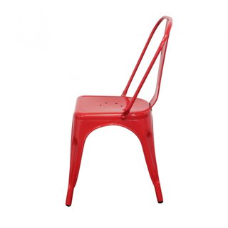 Sedia Bistrot Impilabile Metallo Rosso Industrial