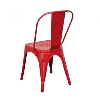 Sedia Bistrot Impilabile Metallo Rosso Industrial