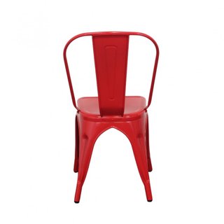 Sedia Bistrot Impilabile Metallo Rosso Industrial