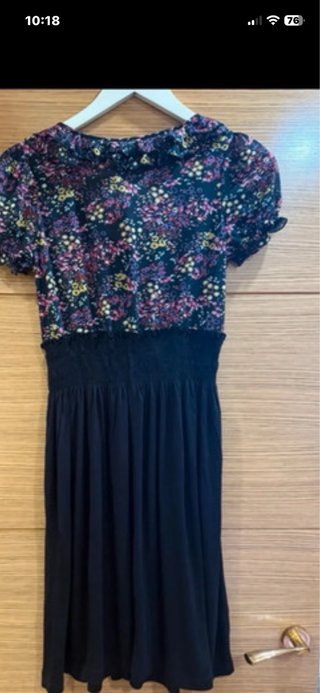 Vestido Mango Negro Multicolor
