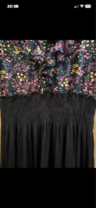 Vestido Mango Negro Multicolor