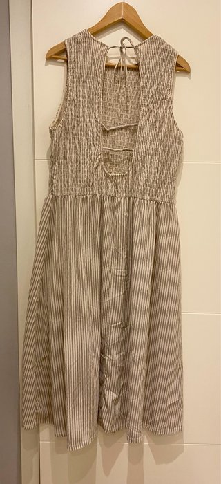 Vestido H&M Beige Rayas