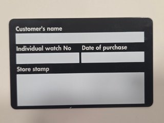 Documentación Baume & Mercier Certificado Garantía