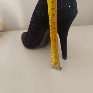 Tacones Yessica Negros Talla 39 Brillantes