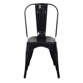 Sedia Bistrot Impilabile Metallo Nera Industrial