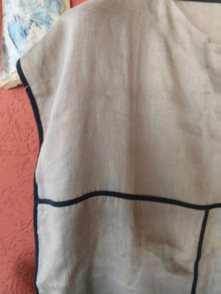 Túnica donna lino 100% beige taglia unica