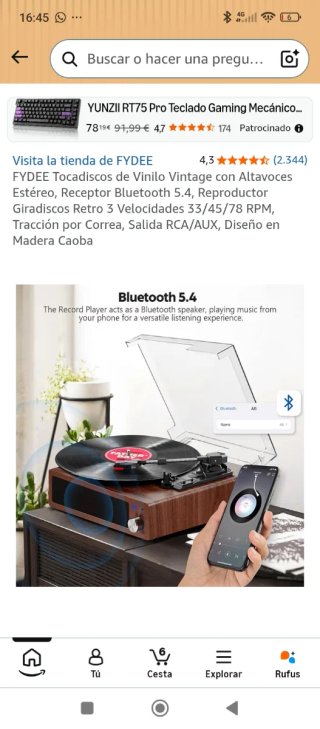 Giradischi FYDEE Vinile Vintage Bluetooth